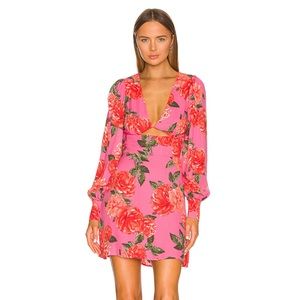 AFRM Castiel mini dress in pink bouquet from Revolve
